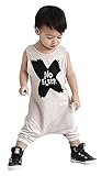 (ウイ カプア) u'i Kapua ロゴ 入り サルエル パンツ 風 カバーオール ベビー服 男の子 コンビネゾン (100,グレー)