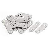 uxcell　補強用プレート　ステンレススチール　シルバートーン　20個入り　家具用 連結金具　連結金具