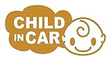 Sticker Shop Haru CHILD ＩＮ CARステッカー 雲型 ２０cm ゴールド