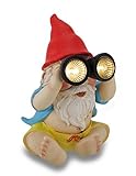 Beach Bum Garden Gnome Solar Eyes Solar LED Accent Light Sculpture by Zeckos