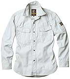 EVEN RIVER US-1106 55 フィッシャーストライプシャツ シルバー オールシーズン用 LL