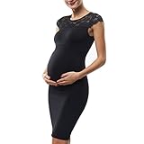 Franatoレディース妊娠ドレスボディコンマタニティドレスレースキャップスリーブ US サイズ: S カラー: ブラック