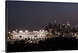 円キャプチャプレミアムシックラップキャンバス壁アート印刷題名Dodger Stadium and La Skyline Lit Up At Night 24" x 16" 2522788_24_24x
