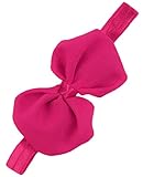 Nice Days（ナイス　ディズ）　ベビーヘアバンド　女の子蝶結び　ボウタイ　リボン　シフォン (バラ色)