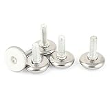 uxcell レベリングフット　水平調整パット 調節ねじ付き金属ロッド　8mmx30mmx27mm　平準化のサポートフット　5個