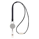 ライオン事務器 名札用ストラップ 80cm N-5P-BK ブラック リール付