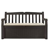 KETER Eden Garden Box/エデンガーデンベンチ 幅140×奥60×高84cm (ウッドブラウン シートベージュ)