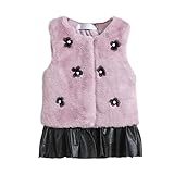 Karchi 　女の子 ベスト おしゃれ　ファション 可愛い　花柄　裏起毛 　暖かい　中長め 防寒 　ベービー　春 ノースリーブ　カジュアル　きれいめ　80　90　100　110 120 (110, 