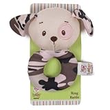 Baby Rattle 4.5 in犬迷彩ピンクCarded , Case Pack of 192