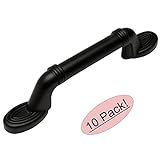 Cosmas 4577 FBフラットブラックモダンキャビネットハードウェアハンドルプル – 3 "インチ( 76 mm )穴中心 – 10パック