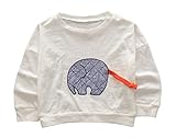 (コ-ランド) Co-land ベビー服 長袖シャツ キッズトップス 象図案 男の子 女の子 男女児 春秋着 ガールズ ボーイズ 子供服 ｔシャツ カジュアル ホワイト 7