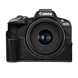 キャノン用 Canon EOS R50用 カメラハーフケース BEADY カメラケース PU レザー EOS R50 ハンド グリップ 用 保護カバー ブラック