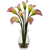 Nearly Natural 1296-PK Classic Calla Lily Arrangement, Pink [並行輸入品]