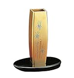 タジマ 金沢金箔 花生 花器 角胴張花生 紫竹