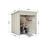 タクボ物置　バイクシャッターマン（床付き）　一般型　結露軽減型　BS-Z2229　『自転車・バイクの盗難対策に　バイクガレージ』