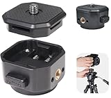 クイックリリース 三脚ヘッドアダプター カメラ ビデオカメラ 撮影サポート 1/4インチ 雲台アダプター トライポッド 汎用 1/4" アクセサリー 対応 ワンタッチ簡単取付け アダプタ (SX-QR-CA)