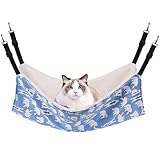 猫 ハンモック Blueekin キャットハンモック 冬用 ヒモ調整可能 56cm x 46cm 耐荷重10KG