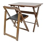 便利デスク・イスセット (ブラウン) 【木製/折りたたみ式/テーブル＆チェア】