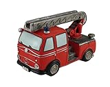 レッドFire Truck Hand Crafted FireエンジンCoin Bank