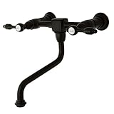 Kingston Brass KS1215TAL Kingston Brass Tudor Wall Mount 8 in. Center Vessel Sink Faucet