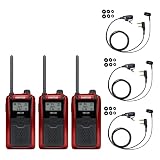 KENWOOD 特定小電力トランシーバー UBZ-LU20+対応イヤホンマイク K012H セット(レッド, 3台セット)