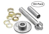 真鍮コーティンググロメットセット103パック – ワッシャー – Heavy Dutyインストールツール – Assorted kit- by Katzco