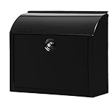 （OSJ)ポスト 宅配ボックス 郵便ポスト 郵便受け 壁掛け郵便ポスト 鍵付き郵便ポスト メールボックス POST (ブラック)