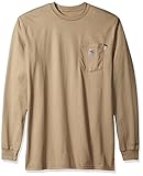 CarharttメンズFlame Resistant Forceコットン長袖Tシャツ カラー: ベージュ