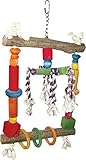 High quality HB117 Happy beaks wood swing with Rope Assorted Bird Toy, 10 by 19"