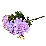POTOJP 造花 手作り 造花 ダリアブーケ 枯れないお花 本物みたい 工芸 高級 贈り 壁掛け 結婚式 誕生会 二次会 お祝い 花束プレゼント インテリア 华道 (パープル)