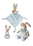 MousehouseギフトStuffed Animal Set新生児のBoy with Bunny Rabbitソフトおもちゃ – セキュリティブランケット – Plush Rattleリング