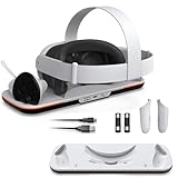 Meta Quest 3 用充電ドック 充電ドック可動式充電ドック ステーション 同時にヘッドストラップに充電可能 2用の充電スタンド スタンド ディスプレイ ホルダー Meta Quest 3 用充電ステーション ベース