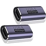 LIANHATA USB4.0 Type C 変換 アダプター 2個セット サイドベント 40Gbps高速データ転送&PD 100W/5A急速充電& 8K@60Hz映像出力 タイプc type-c 変換アダプタ スリムデザイン 90度 オス メス USB C コネクター Sam sung Galaxy S8、LG G5 V20などのType Cデバイスに対応 (メス to メス)