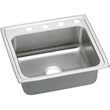 Elkay PSR22192 2-Hole Gourmet 19-1/2-Inch x 22-Inch Single Basin Drop-Inch Stainless Steel Kitchen S
