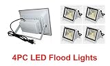 4個セット送料込50W LED投光器 500W相当 4300LM 広角3mコード付 昼光色 AC 80-260V