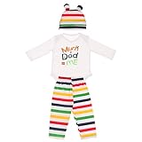 ノーブランド品 キッズ　女の子　男の子　可愛い　コットン　ソフト　ロンパース　衣装　シャツ　スーツ　帽子　ロンパー　パンツ　遊び着　3点セット　全3サイズ5パタン - 文字, 90センチメートル