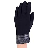 PAWACA 068 C Man冬手袋タッチスクリーングローブ暖かい手袋の冬屋外スポーツサイクリング – ブラック、non-invertedベルベット