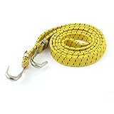 自転車2フックイエローストレッチ荷物ロープコード153センチメートルロング5フィート
