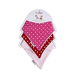 英国バンダナビブTrio-ピンクの星 (Minene) (x 6) - Minene UK Bandana Bib Trio- Pink Stars (Pack of 6) [並行輸入品]