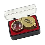 Lovoski ジュエリー用　　金色　　30倍率　21mm　　折りたたみ式拡大鏡　　アイルーペ　　保護ケース付き　作業工具　