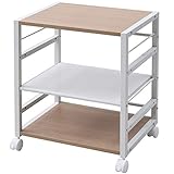 山善(YAMAZEN) サイドワゴン ウッド/ウォルナット キャスター付き 53×40×63cm 耐荷重30kg NNGS-3R(WN/IV)