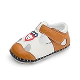DANG PIG 子供の革靴 ファーストシューズ ベビーシューズ 柔らかい底 単靴 夏 レジャー 滑り止め 通気性 女の子 男の子 1-3歳 漫画 犬の図案 淺グリーン/ブルー/レッド/ブラウン キッ