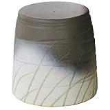 信楽焼 信楽BEST SELECTION 青銅なびき草スツール(全高36cm×全幅36cm)