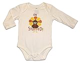Assorted Turkey Baby Boys & Girls Thanksgiving Long Sleeve Bodysuit Outfit (Newborn Off White - I'M 