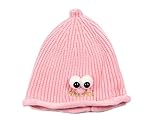 ベビー かわいい おめめつき おもしろ キッズ ニット (ピンク)