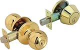 Legend 809137 Ball Style Front Door Knob Entry Lockset and Single Cylinder Deadbolt Combination Set,