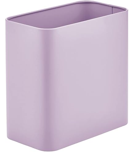 mDesign Small Round Metal Trash Can Pail, Wastebasket, Garbage Container Bin for mDesign Small Round Metal Trash Can Pail, Wastebasket, Garbage Container Bin for