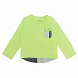 長袖Tシャツ ベビー 男の子 フェイクレイヤード 肩ボタン付 トップス グリーン 95