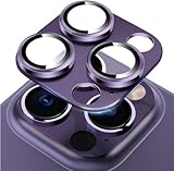 iPhone 14pro/iphone 14pro maxカメラフィルム アルミ合金製＋AR高透過率強化ガラスレンズカバー アイフォン14プロ/14プロマックス 一体型レンズ保護フィルム 0.25mm超薄 耐衝撃 一体型 3眼 カメラカバー 9H 防爆裂 ・耐衝撃・スクラッチ防止・露出オーバー防止・ケースに干涉なし（パープル）