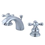 Kingston Brass KB941AX Two Handle 4 in. to 8 in. Mini Widespread Lavatory Faucet with Retail Pop-up